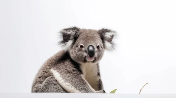 Schattig Koala Puppy Witte Achtergrond — Stockfoto