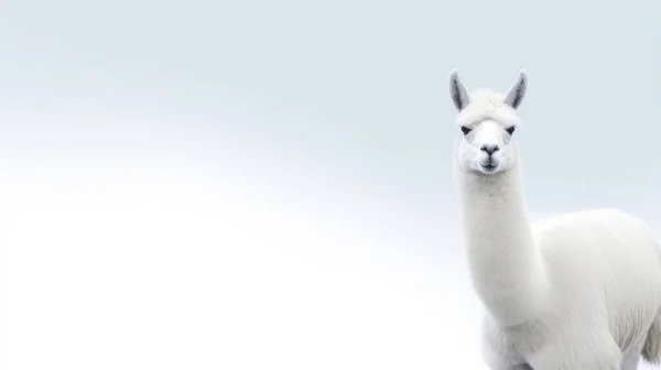 Weiße Ziege Auf Blauem Hintergrund — Stockfoto