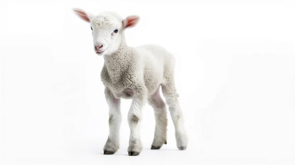 Weiße Schafe Isoliert Auf Einem Hintergrund — Stockfoto