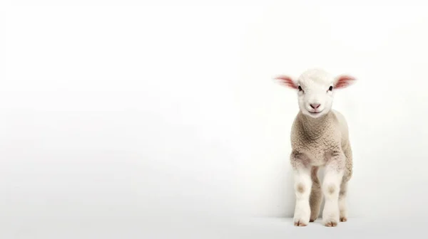 Schafe Auf Weißem Hintergrund — Stockfoto