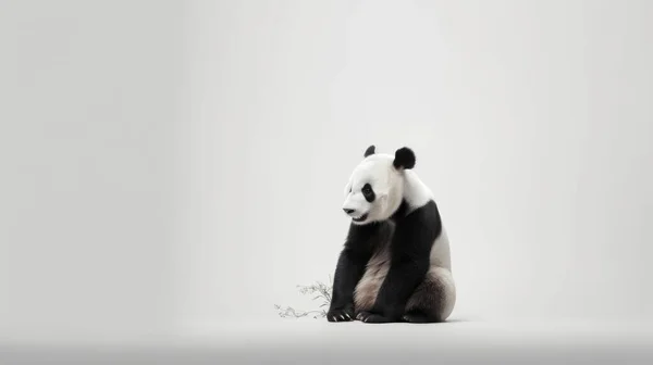Panda Bear Vit Bakgrund — Stockfoto