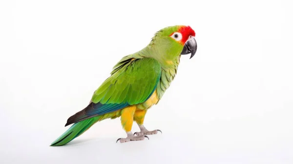 Барвистий Папуга Ізольований Білому Тлі — стокове фото