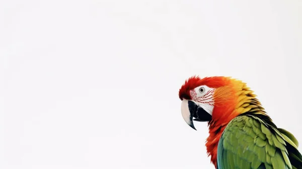 Цветной Попугай Ара Изолирован Белом Фоне — стоковое фото