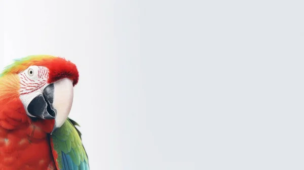 Барвистий Макаронний Папуга Білому Тлі — стокове фото