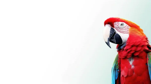 Красивий Папуга Білому Тлі — стокове фото