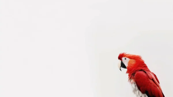 Papagaio Arara Vermelho Fundo Branco — Fotografia de Stock
