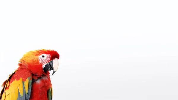 Kolorowa Papuga Żółtodzioba Odizolowana Białym Tle — Zdjęcie stockowe