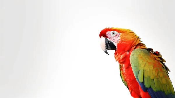 Gyönyörű Színes Arapapagáj Papagáj Fehér Háttér — Stock Fotó