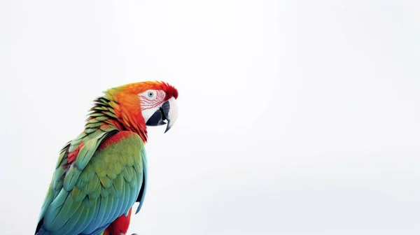 Papagaio Colorido Fundo Branco — Fotografia de Stock