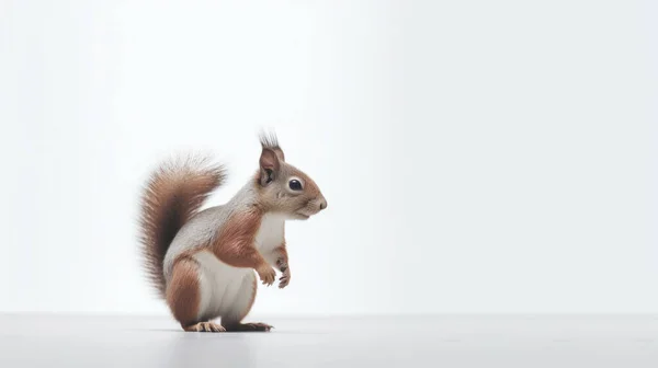 Eichhörnchen Auf Weißem Hintergrund — Stockfoto