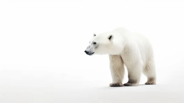 Biały Niedźwiedź Polarny Tle Śniegu — Zdjęcie stockowe