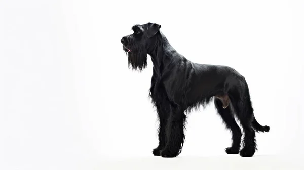 Schwarzer Und Weißer Hund Isoliert Auf Einem Hintergrund — Stockfoto