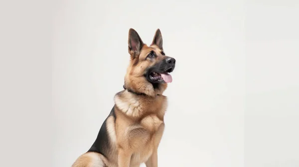 Hunderasse Schäferhund Auf Weißem Hintergrund — Stockfoto