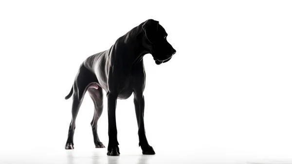 Perro Blanco Negro Aislado Sobre Fondo —  Fotos de Stock