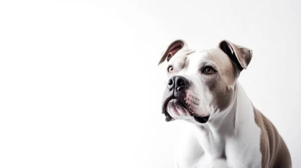 一只可爱的狗 白色背景上的肖像 — 图库照片