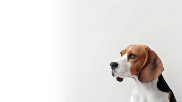 stock image beagle dog looking at camera isolated on white background