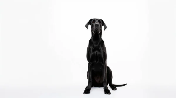 Schwarzer Labrador Retriever Hund Isoliert Auf Weißem Hintergrund — Stockfoto