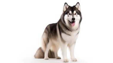 beyaz zemin üzerinde şirin bir köpek portresi