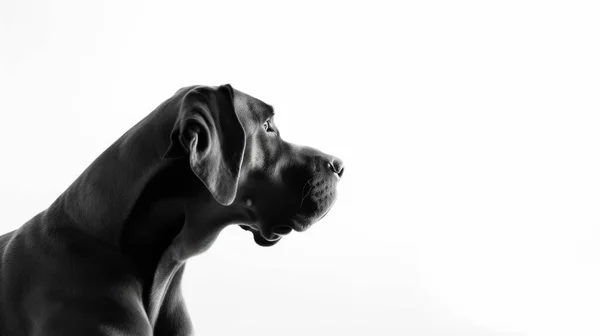 Schwarz Weißes Porträt Eines Schönen Hundes — Stockfoto