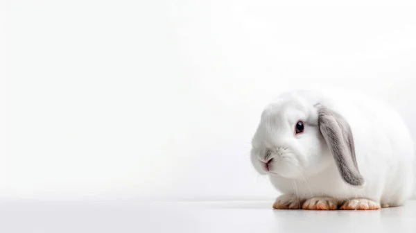White Rabbit Light Background — Stock Photo, Image