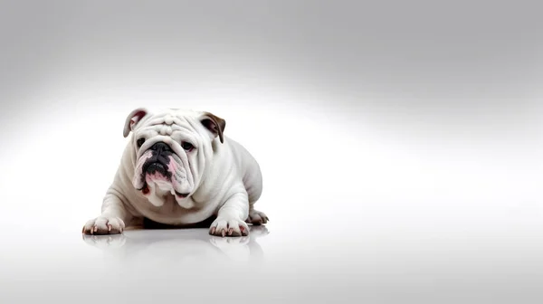 Perro Gato Bulldog Francés Plano Estudio Aislado Sobre Fondo Blanco — Foto de Stock