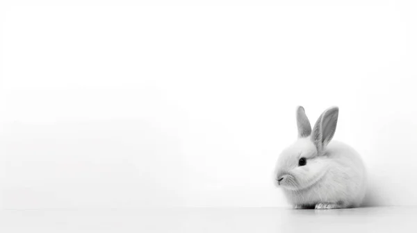 Cute Rabbit White Background — Zdjęcie stockowe