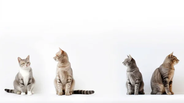 Beyaz Arka Planda Sevimli Kedi — Stok fotoğraf