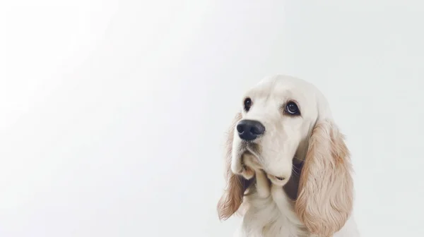 Собака Белым Фоном — стоковое фото