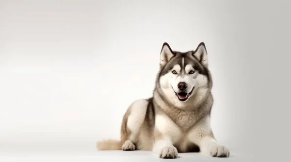 Портрет Милой Собаки Белом Фоне — стоковое фото
