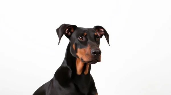 Zwarte Hond Een Studio — Stockfoto