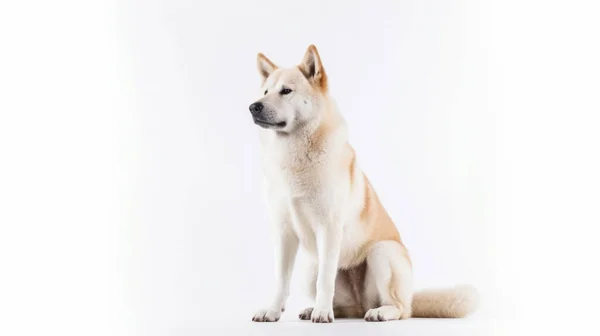 Ritratto Simpatico Cane Sfondo Bianco — Foto Stock