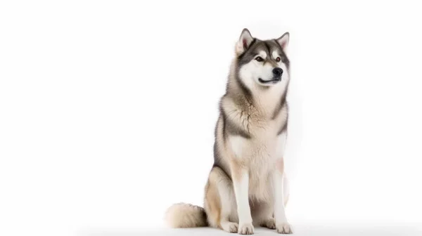 Sibirischer Husky Hund Isoliert Auf Weißem Hintergrund — Stockfoto