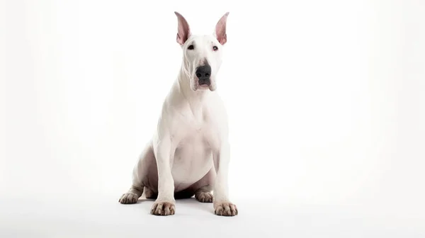 Porträt Eines Niedlichen Hundes Auf Weißem Hintergrund — Stockfoto