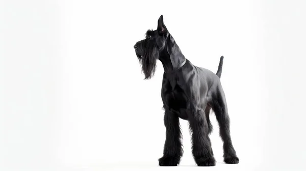 Schwarz Weißer Hund Blickt Auf Kamera Isoliert Auf Einem Hintergrund — Stockfoto