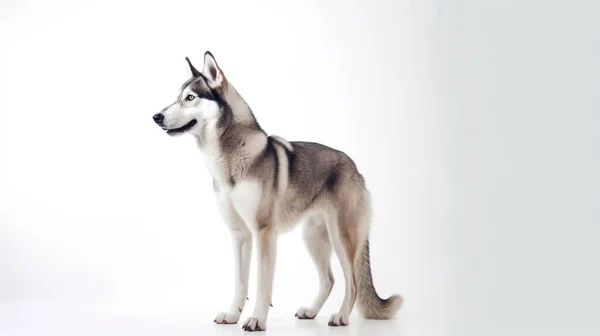 Retrato Lindo Perro Sobre Fondo Blanco —  Fotos de Stock