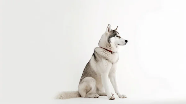 白色背景上一只可爱的狗的肖像 — 图库照片