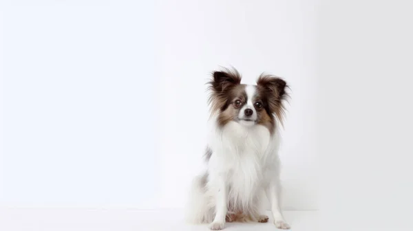 白色背景的可爱狗 — 图库照片