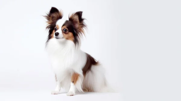 Портрет Милого Собаки Білому Тлі — стокове фото