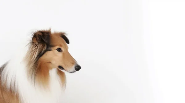 Hond Ras Portret Witte Achtergrond — Stockfoto