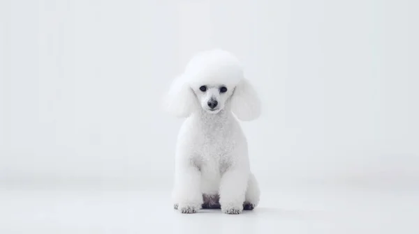 Schattig Hond Witte Achtergrond — Stockfoto