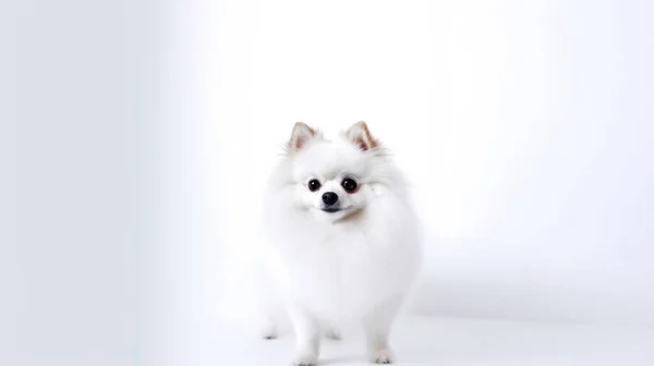 Белая Собака Студии — стоковое фото