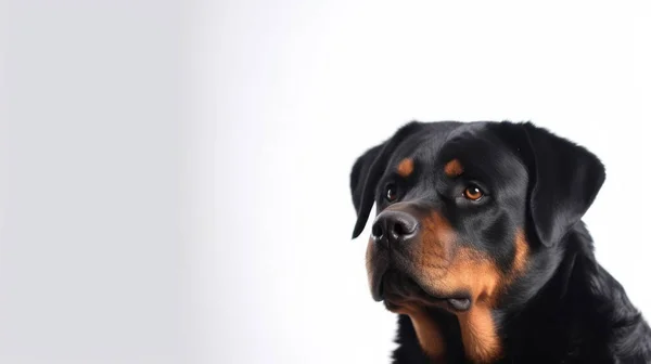 Svart Och Vit Hund Grå Bakgrund — Stockfoto