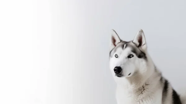 Retrato Lindo Perro Sobre Fondo Blanco — Foto de Stock