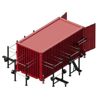 sokak spor salonu deniz yarışmacısı kırmızı perspektif 3 boyutlu görselleştirme 