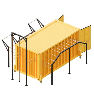 sokak spor salonu denizi yarışmacısı sarı perspektif 3 boyutlu görselleştirme 