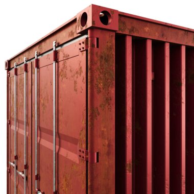 Deniz Taşıyıcısı 3d görselleştirme kırmızı metall perspektifi