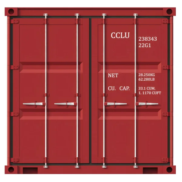 Sea Container Visualisering Röd Metall Perspektiv — Stockfoto