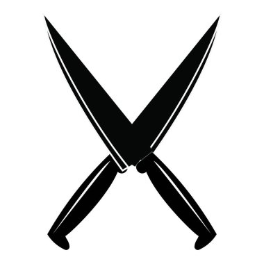 Simge vektör logosu ekmek bıçağı kasap bıçağı, mutfak bıçağı ilüstrasyonu.