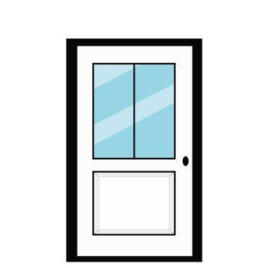 kırmızı ev kapısı vektör simgesi ilüstrasyonu