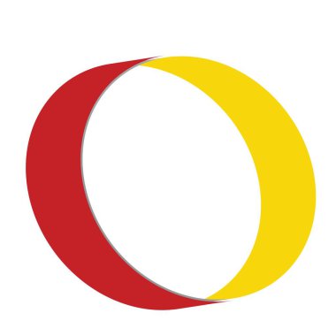 vektör simgesi logosu soyut daire kırmızı ve sarı illüstrasyon